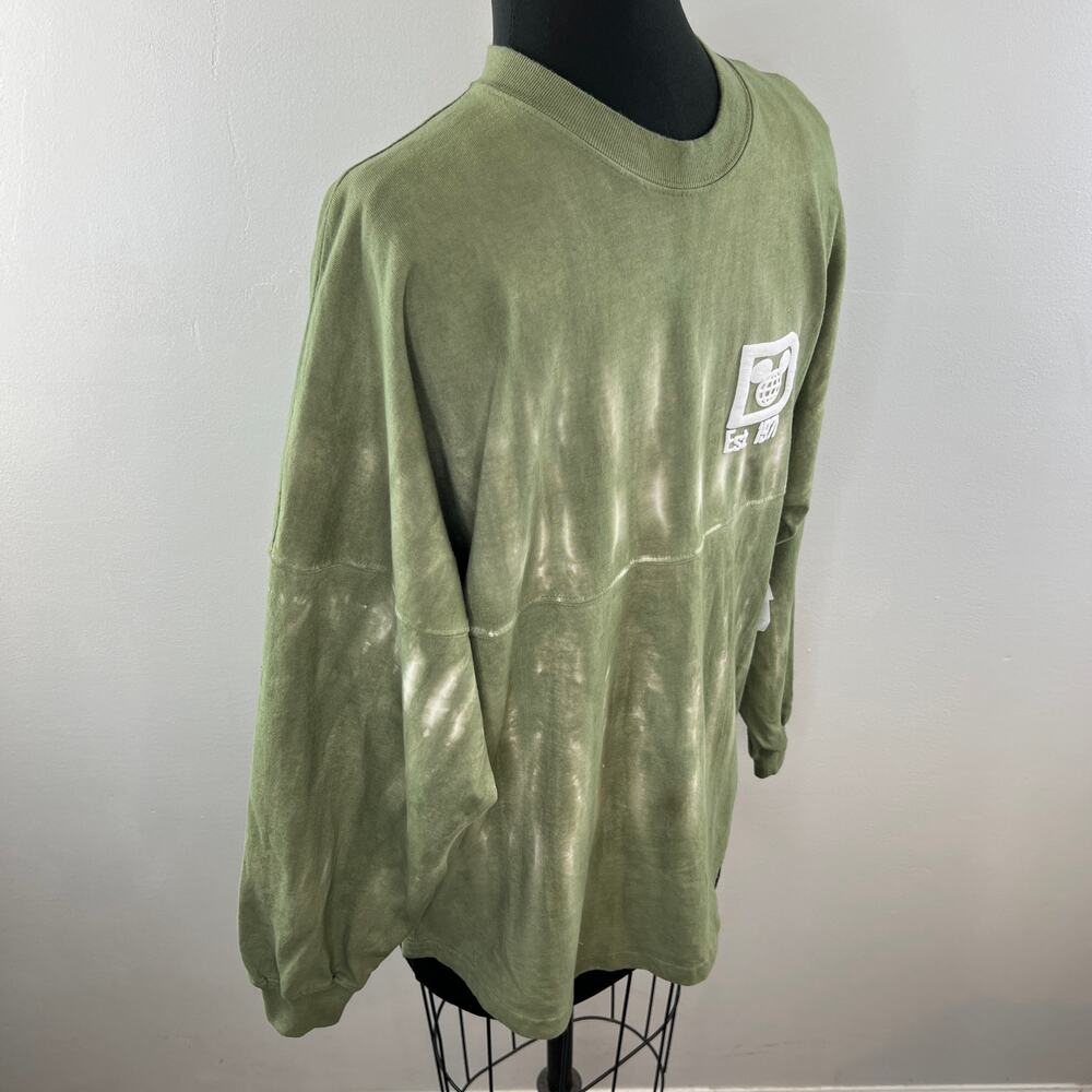 NWT Spirit Jersey DISNEY Olive Green Cotton Long Sleeve Crewneck Top Size S - Picture 5 of 9